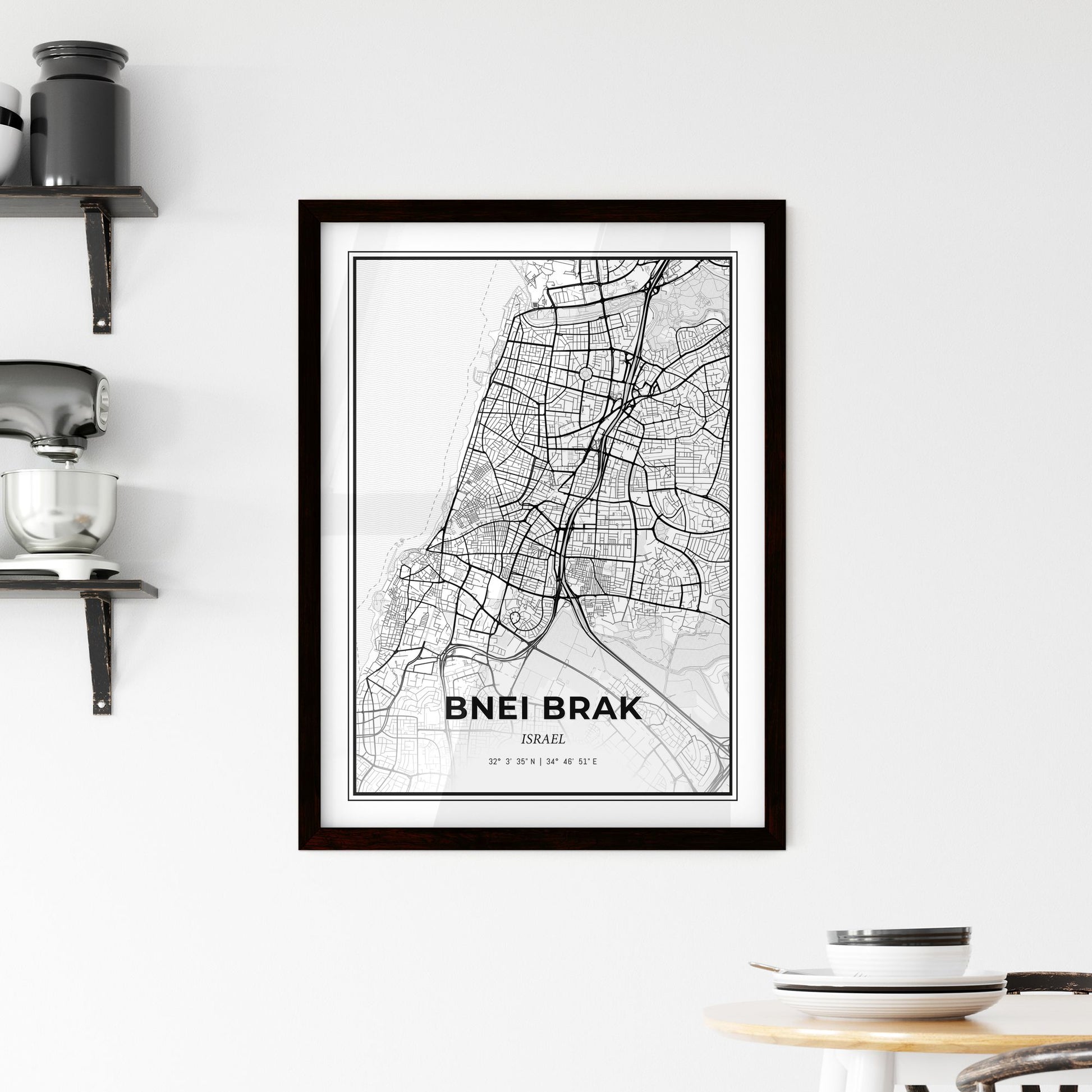 Bnei Brak Israel - Minimal City Map