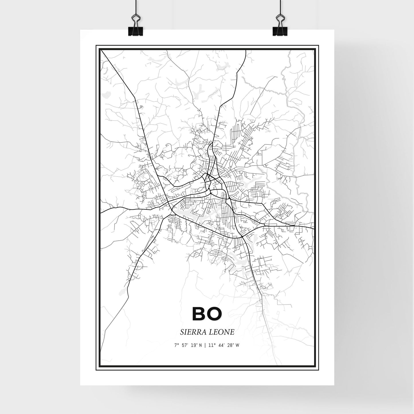 Bo Sierra Leone - Premium City Map Poster