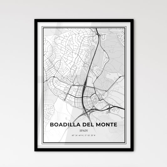 Boadilla del Monte Spain - Scandinavian Style City Map for Modern Home Decor