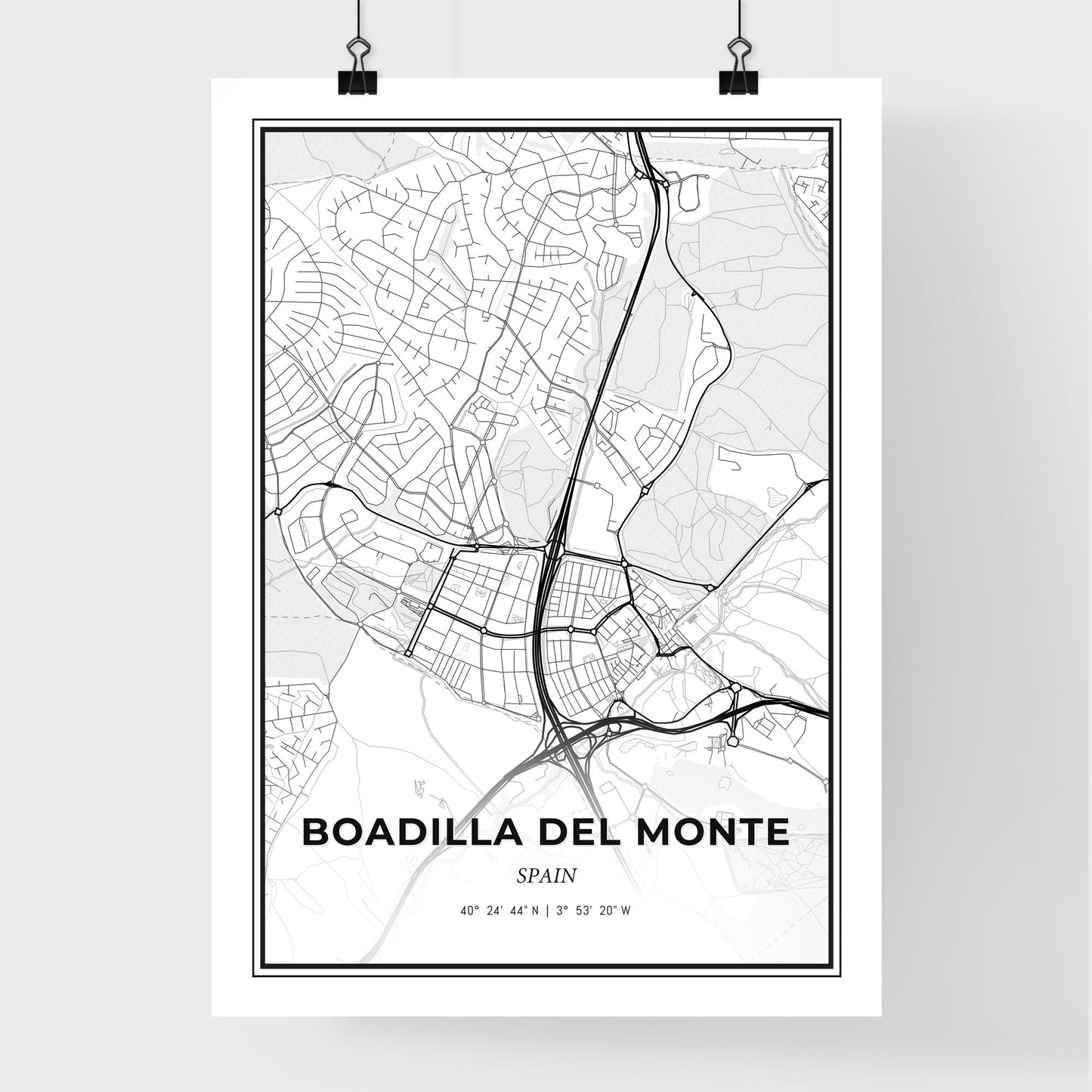 Boadilla del Monte Spain - Premium City Map Poster