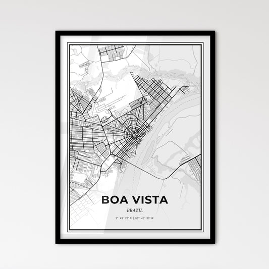 Boa Vista Brazil - Scandinavian Style City Map for Modern Home Decor