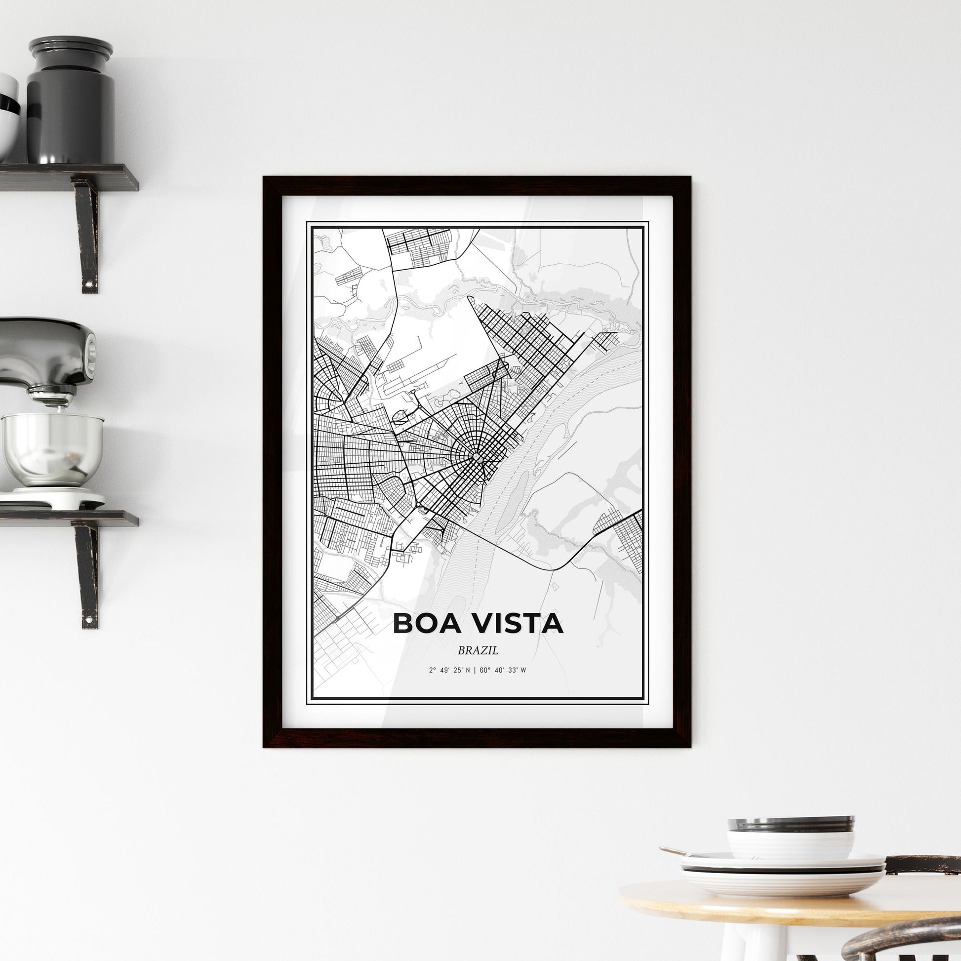 Boa Vista Brazil - Minimal City Map