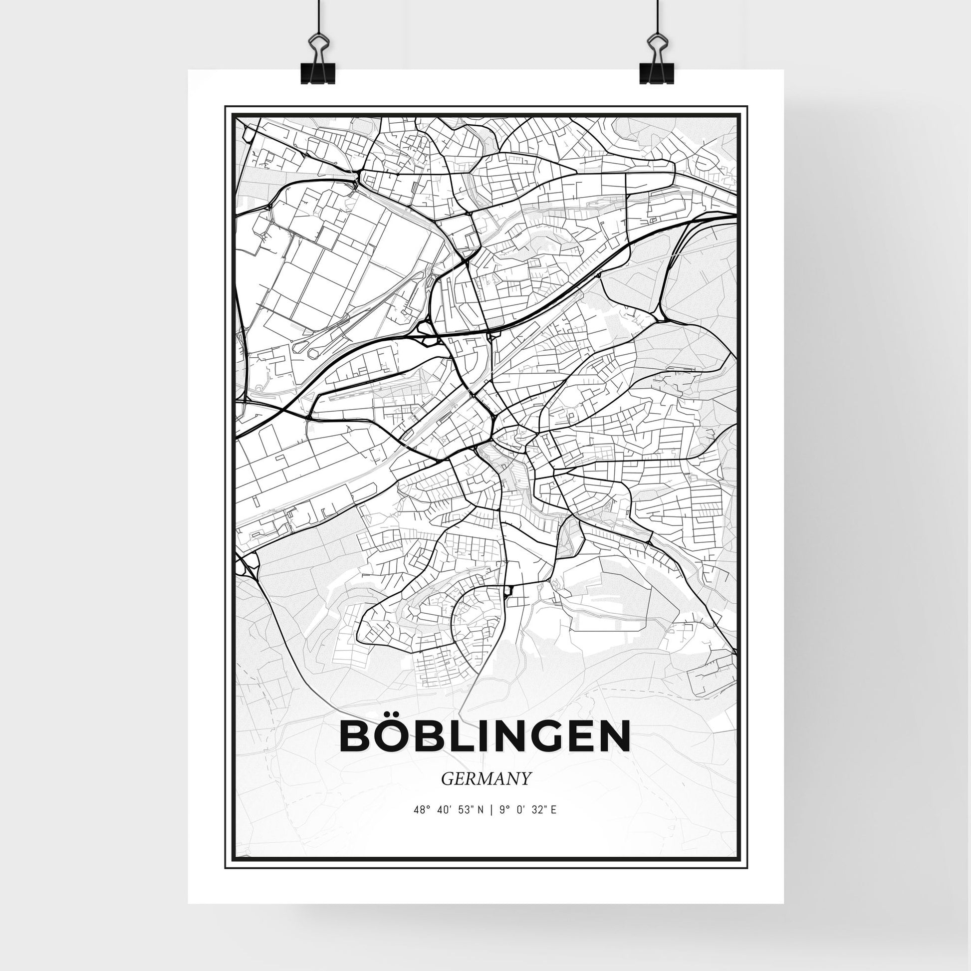 Boblingen Germany - Premium City Map Poster