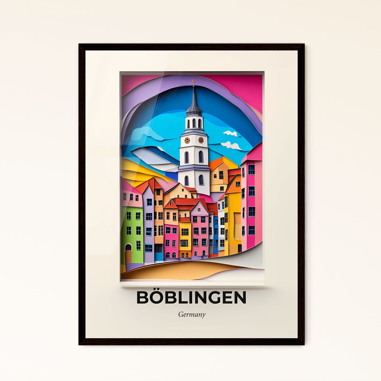 Vivid Boblingen, Germany - a city with a clock tower