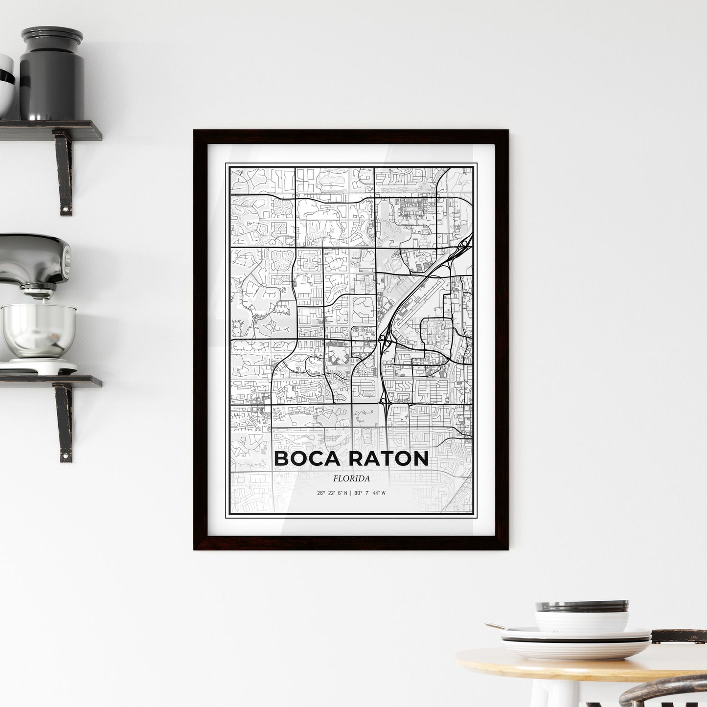 Boca Raton Florida - Minimal City Map