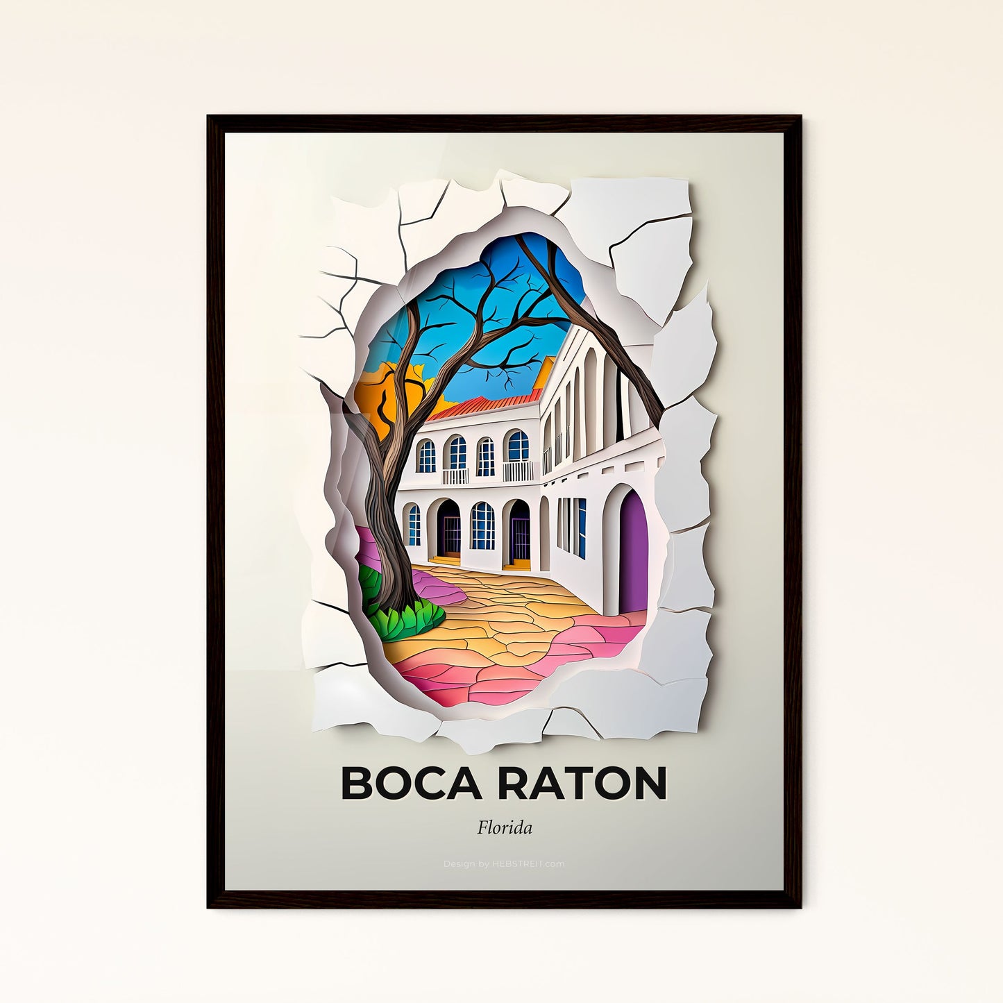 Vivid Boca Raton, Florida - a paper cut of a house with a tree in the middle