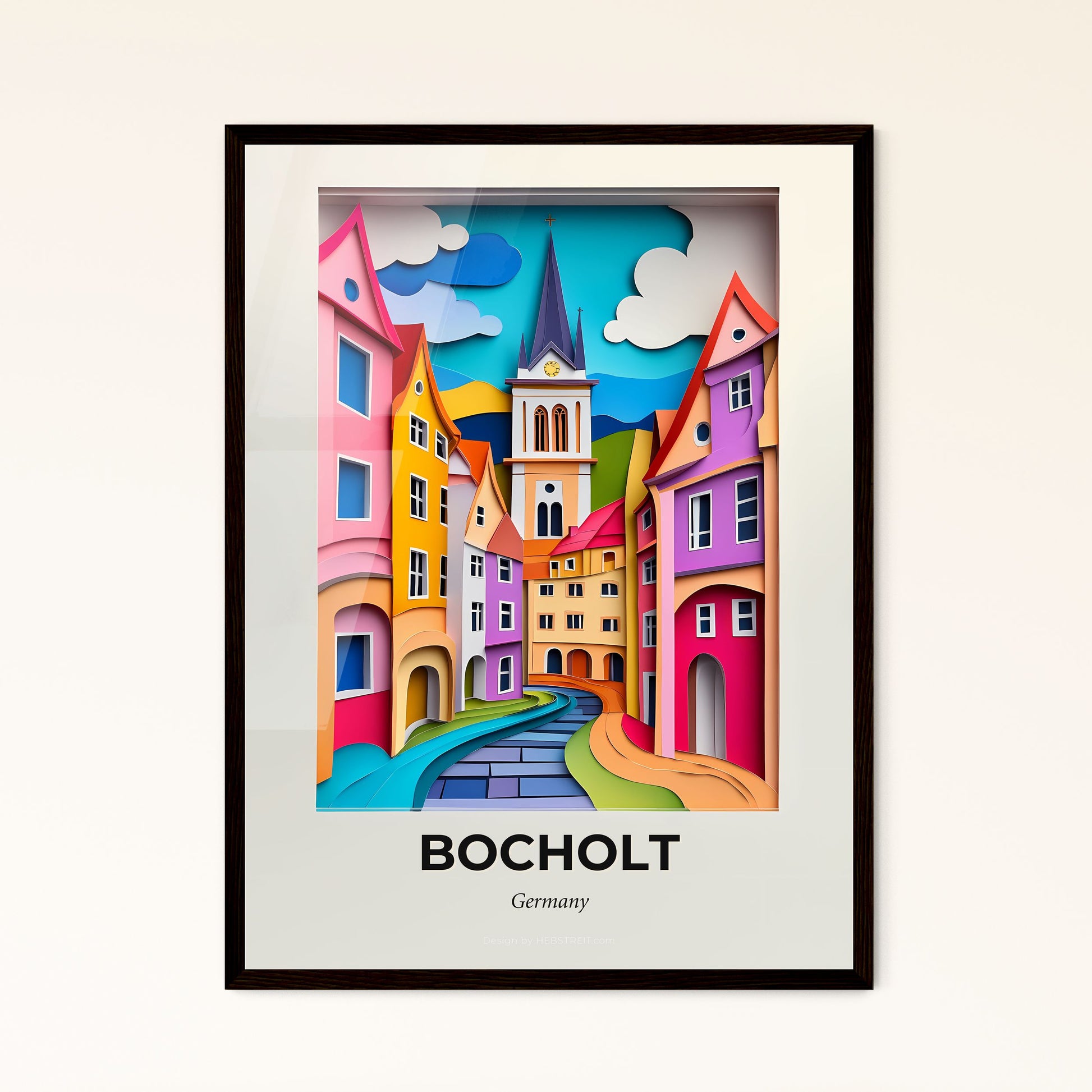 Vivid Bocholt, Germany - a colorful city with a church steeple in the background