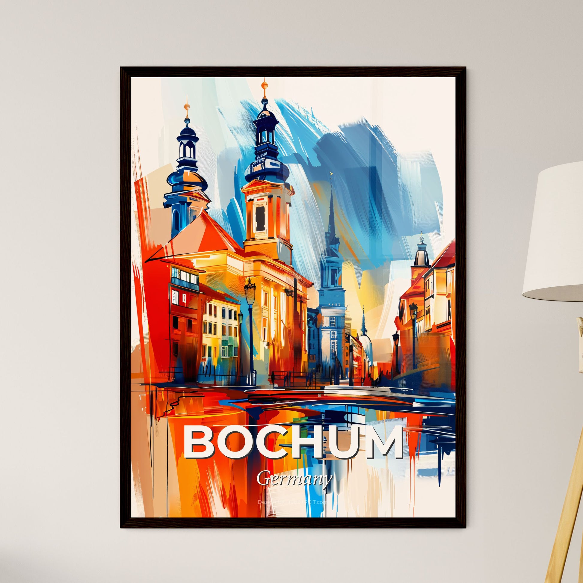 Vibrant Bochum, Germany - A Painting Of A City