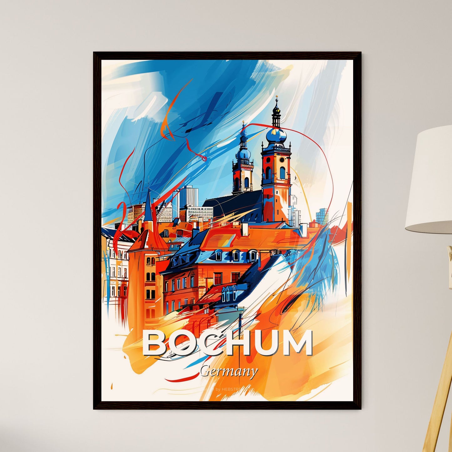 Vibrant Bochum, Germany - A Painting Of A City