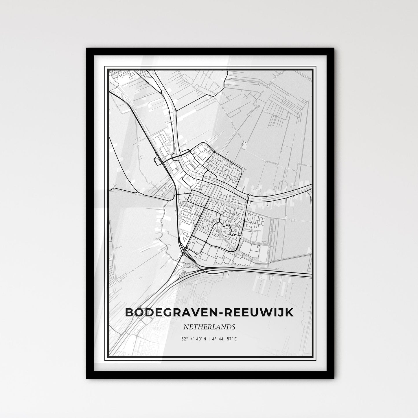  Bodegraven-Reeuwijk Netherlands - Scandinavian Style City Map for Modern Home Decor