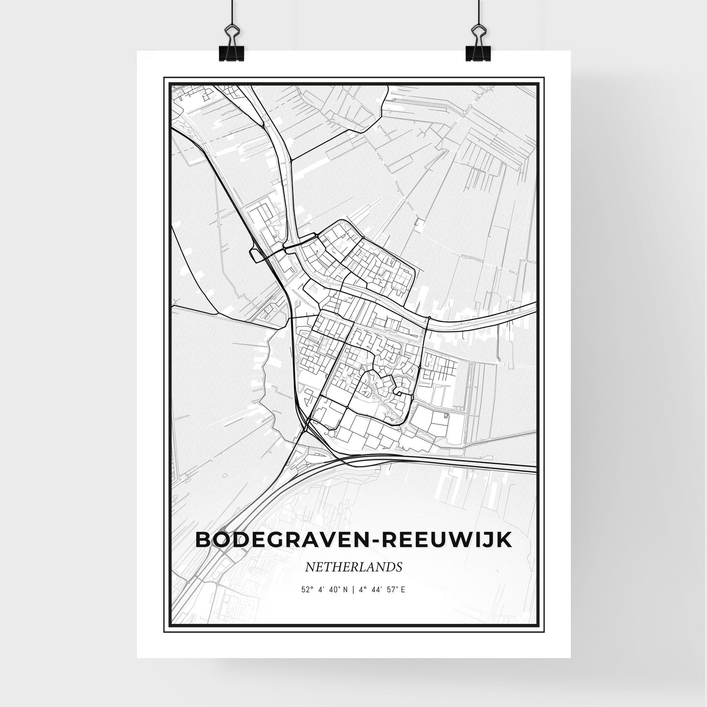  Bodegraven-Reeuwijk Netherlands - Premium City Map Poster