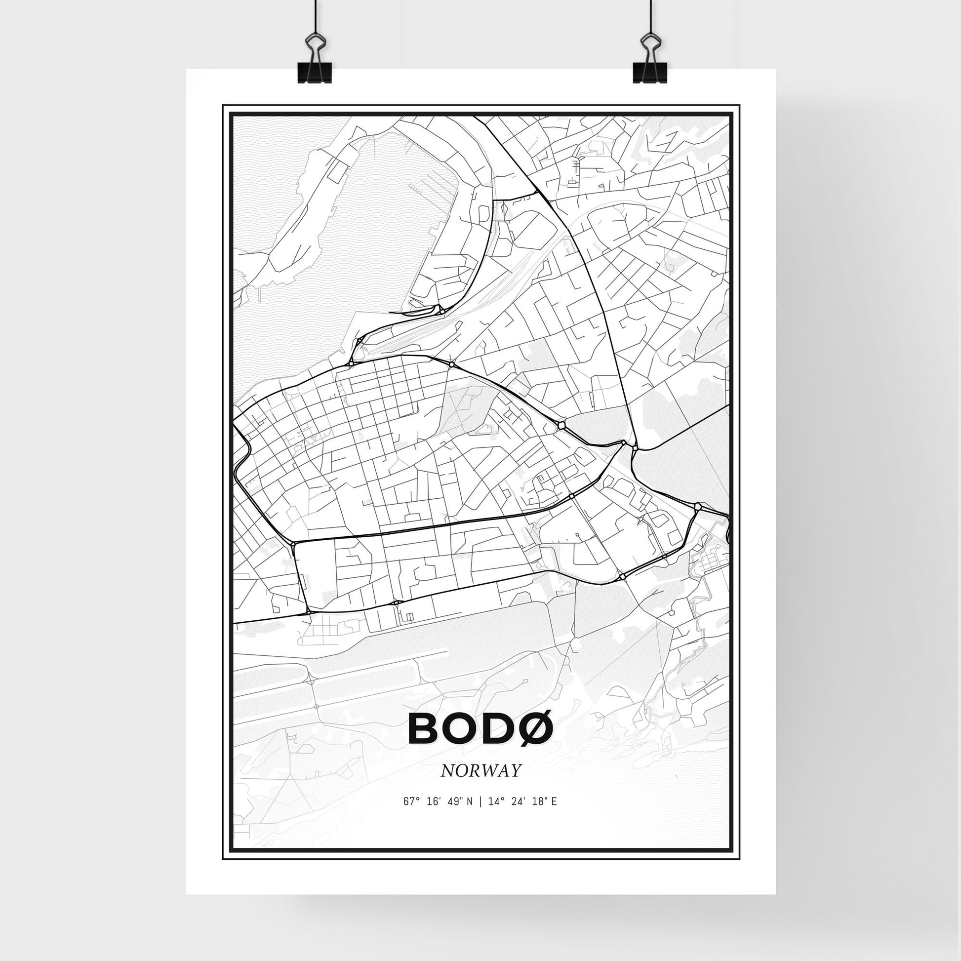 Bodø Norway - Premium City Map Poster