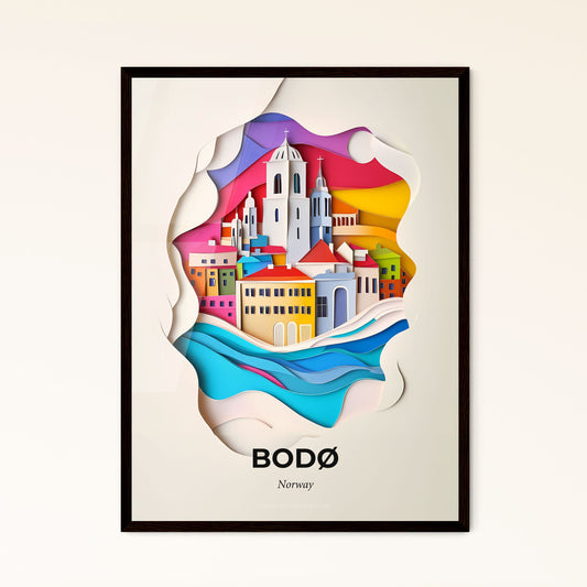 Vivid Bodø, Norway - a paper cut of a city with a river