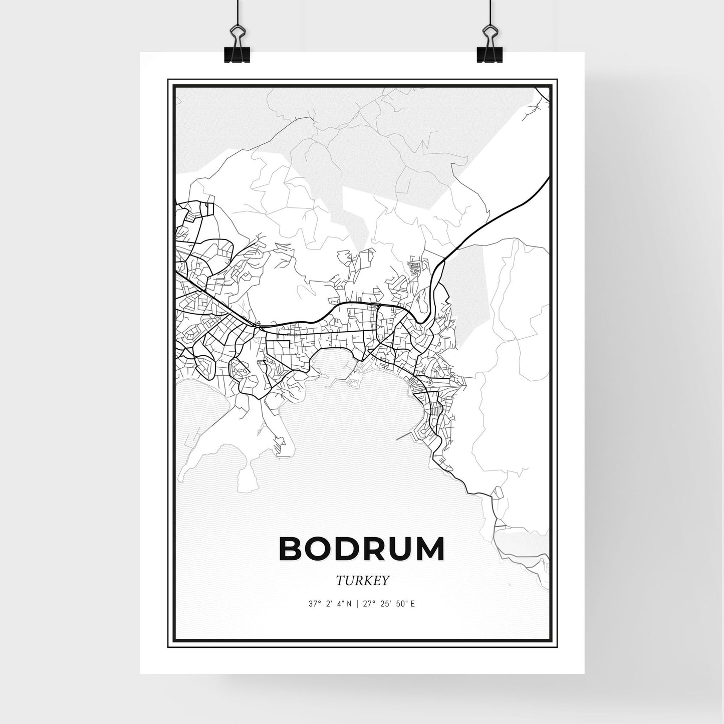 Bodrum Turkey - Premium City Map Poster