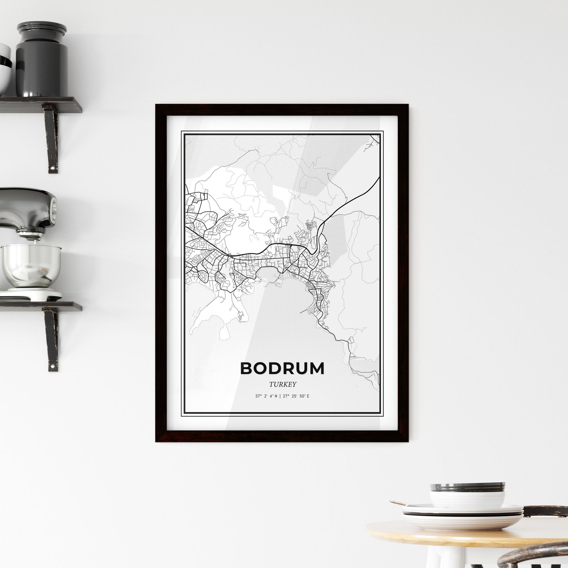 Bodrum Turkey - Minimal City Map