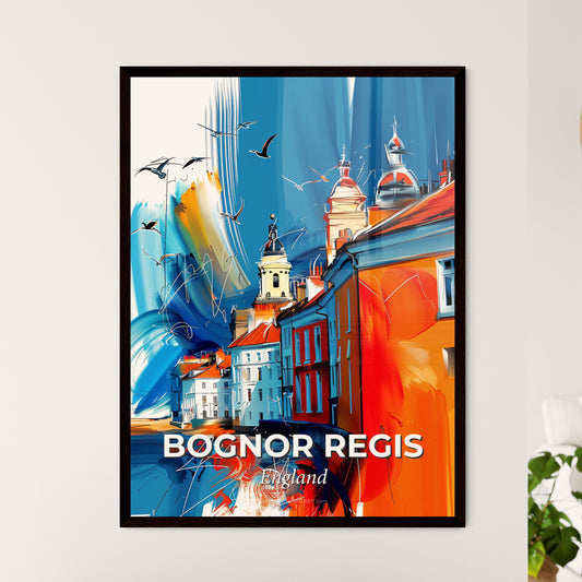 Vibrant Bognor Regis, England - A Painting Of A City With Birds Flying Over It