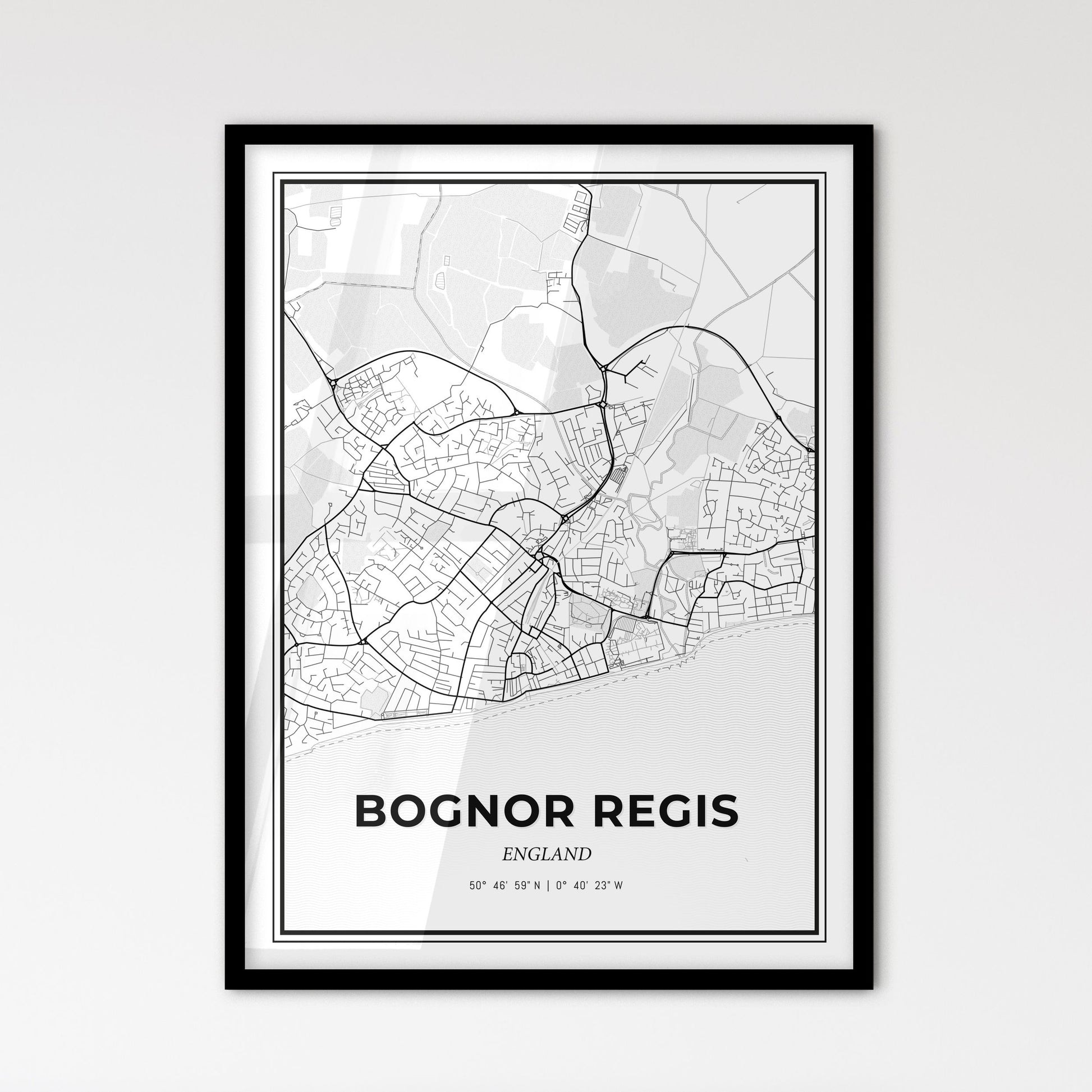 Bognor Regis England - Scandinavian Style City Map for Modern Home Decor