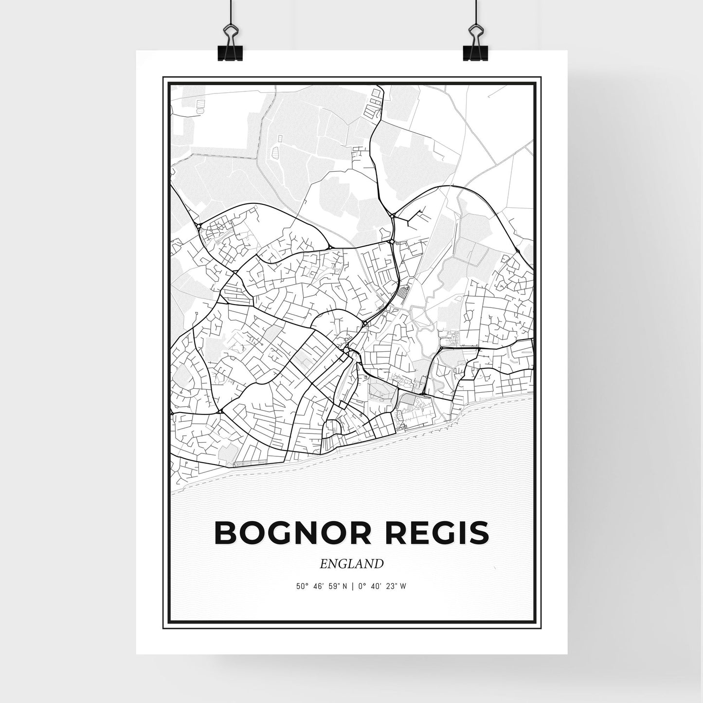 Bognor Regis England - Premium City Map Poster