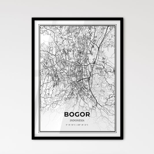 Bogor Indonesia - Scandinavian Style City Map for Modern Home Decor