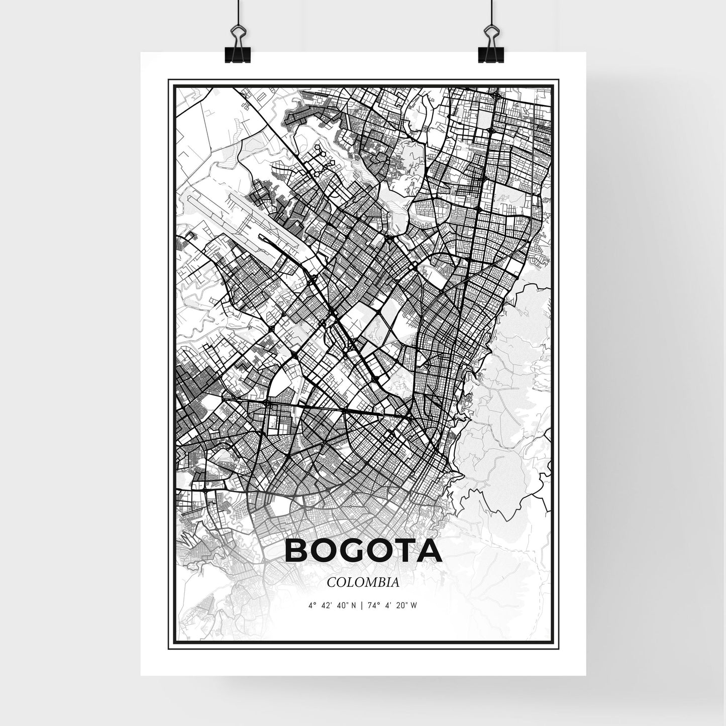 Bogota Colombia - Premium City Map Poster