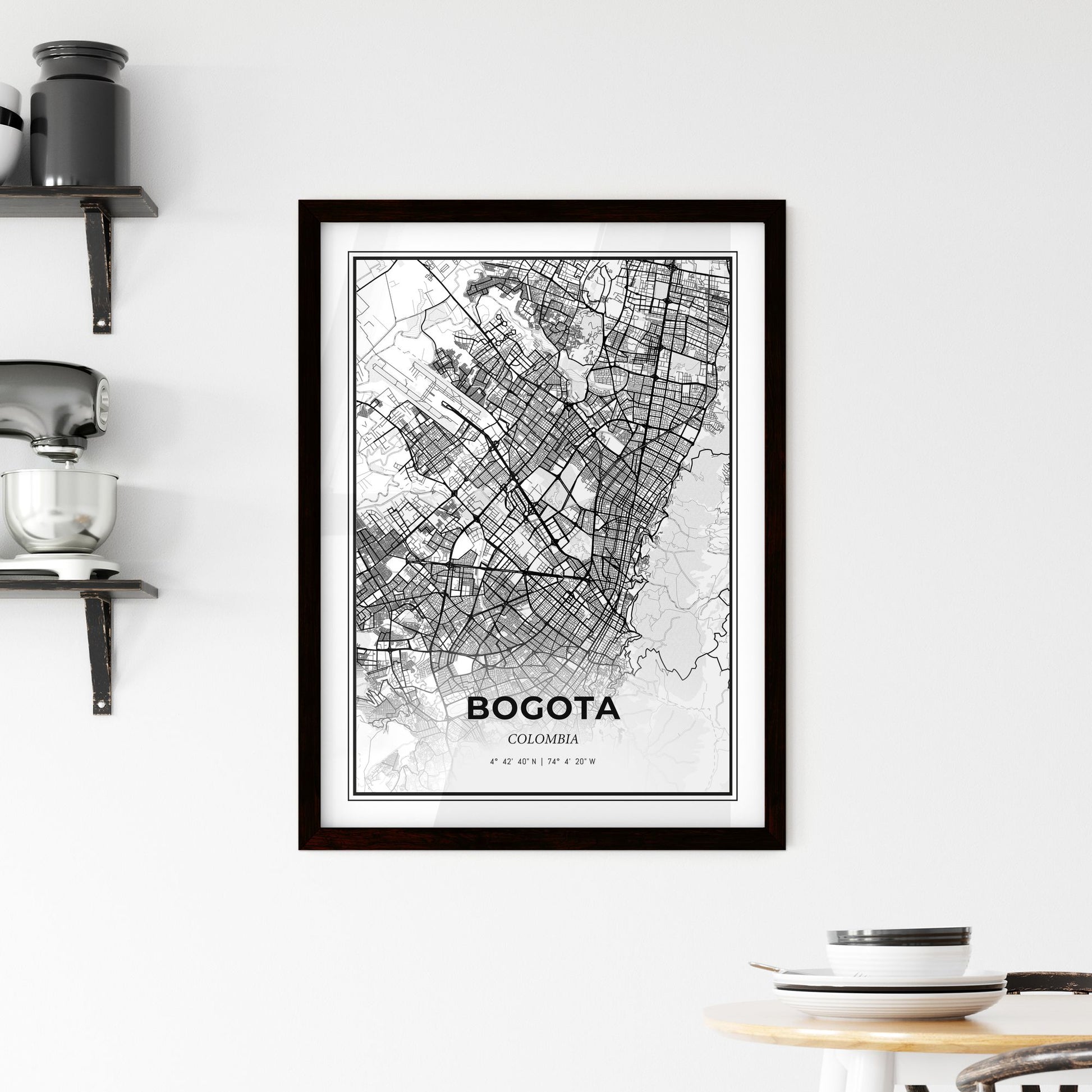 Bogota Colombia - Minimal City Map