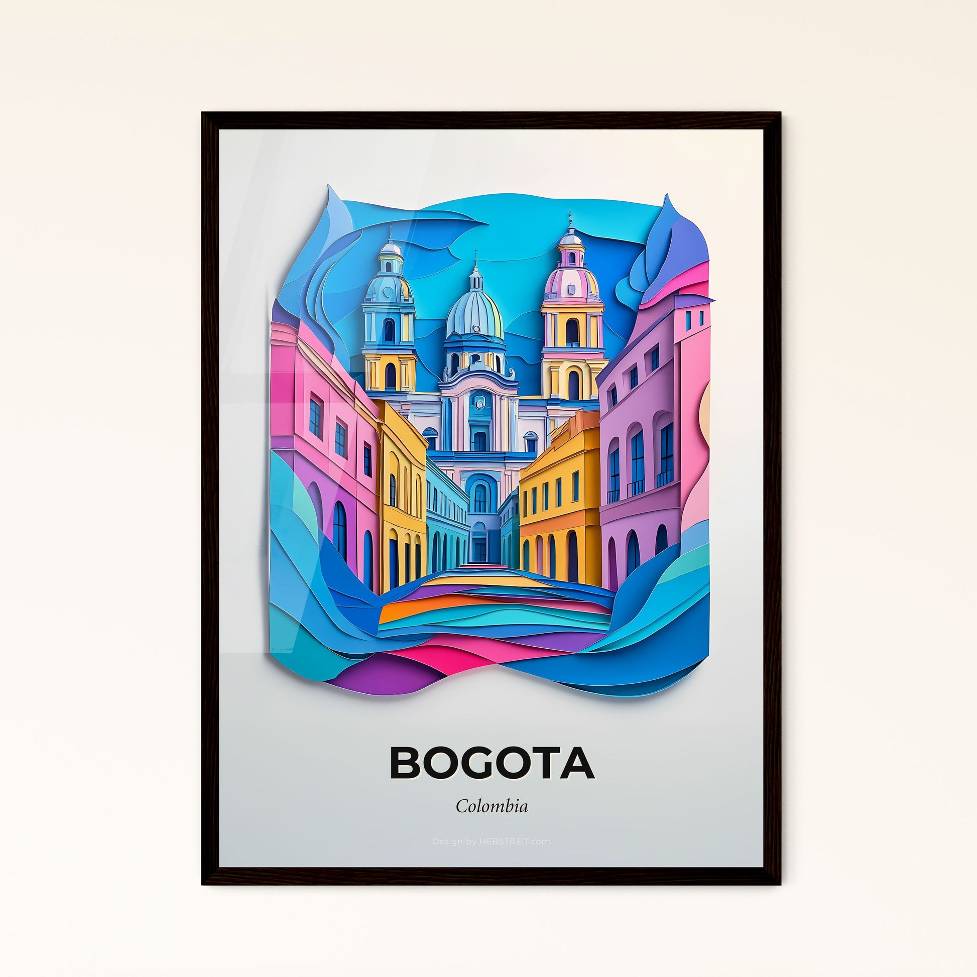 Vivid Bogota, Colombia - a paper cut of a city with a bridge