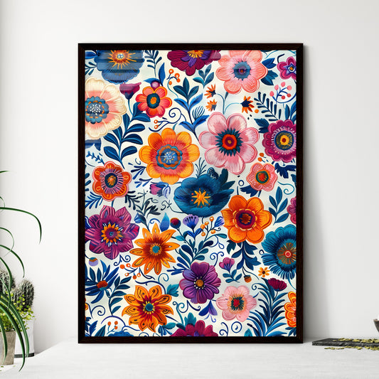Bohemian Seamless Digital Paper with Vibrant - Framed Art Print