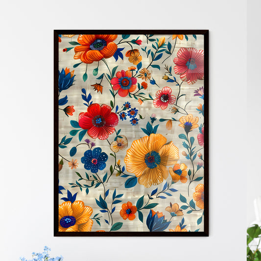 Vibrant Bohemian Seamless Pattern Digital Pa - Framed Art Print