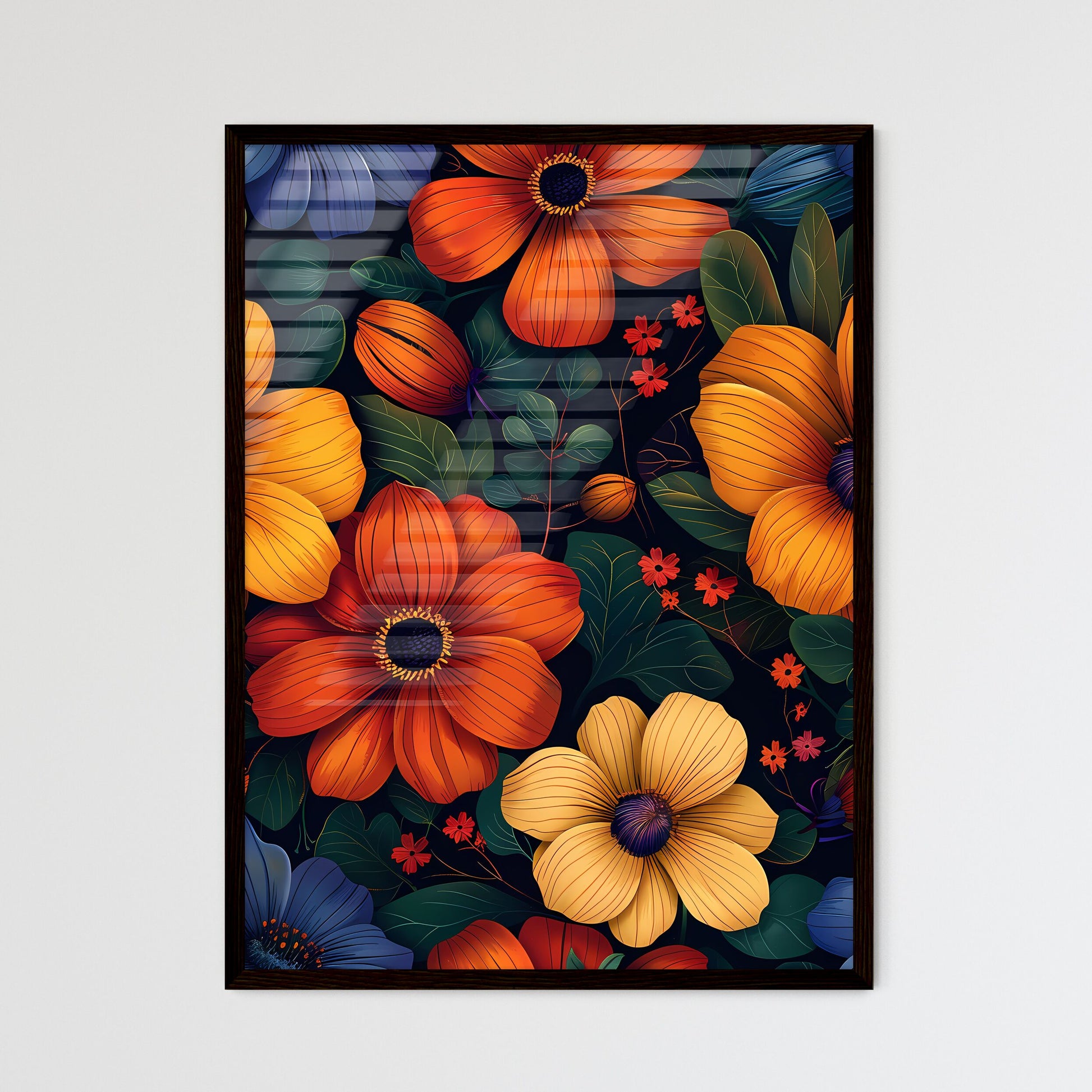 Bohemian Seamless Pattern Digital Paper Desi - Framed Art Print