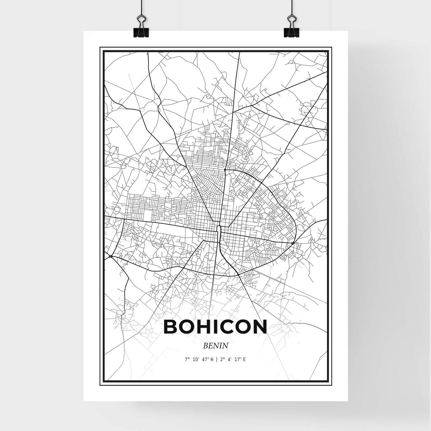 Bohicon Benin - Premium City Map Poster