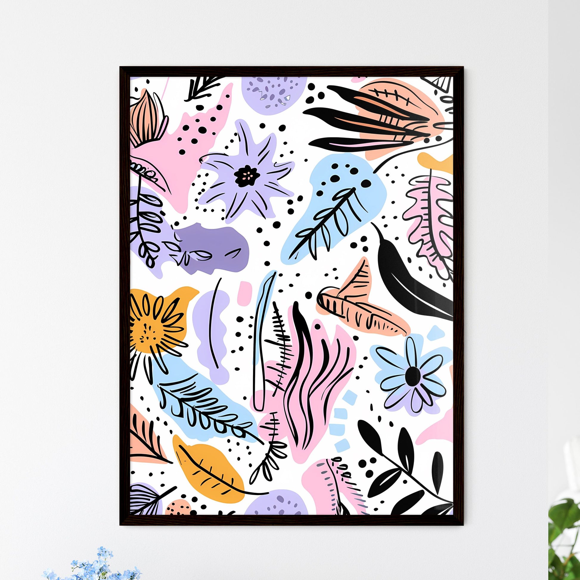 Boho Doodles Seamless Pattern Wall Art