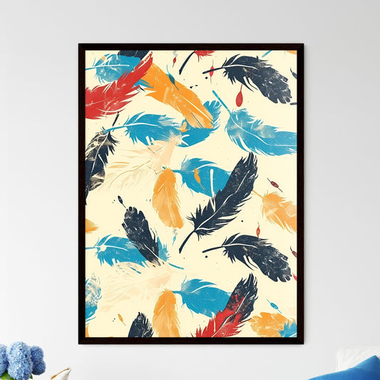 Artistic Boho Feather Pattern Wall Art