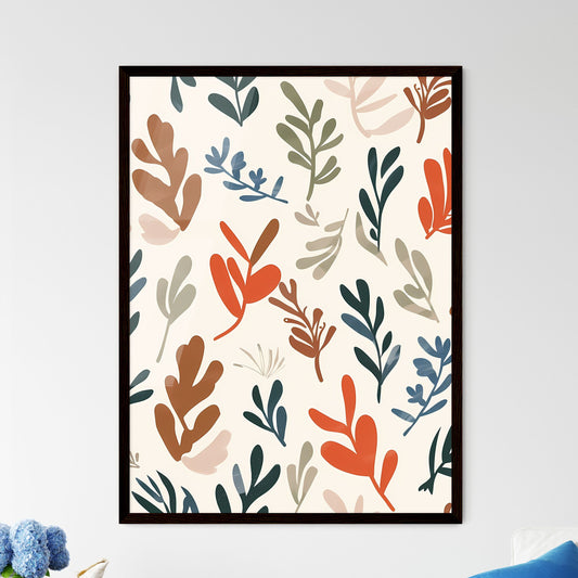 Modern bohemian forest pattern of leaves and - Framed Art Print