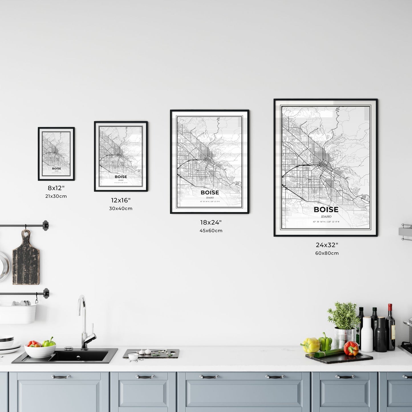 Boise Idaho - Customizable Modern City Map