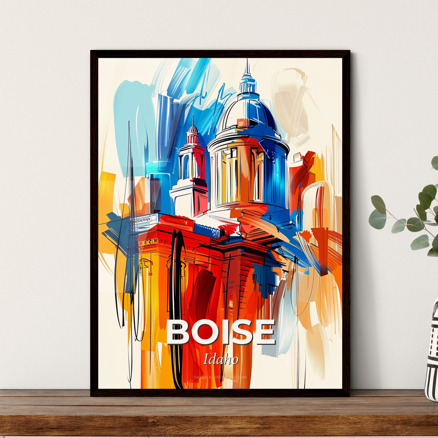 Vibrant Boise, Idaho - A Painting Of A Building