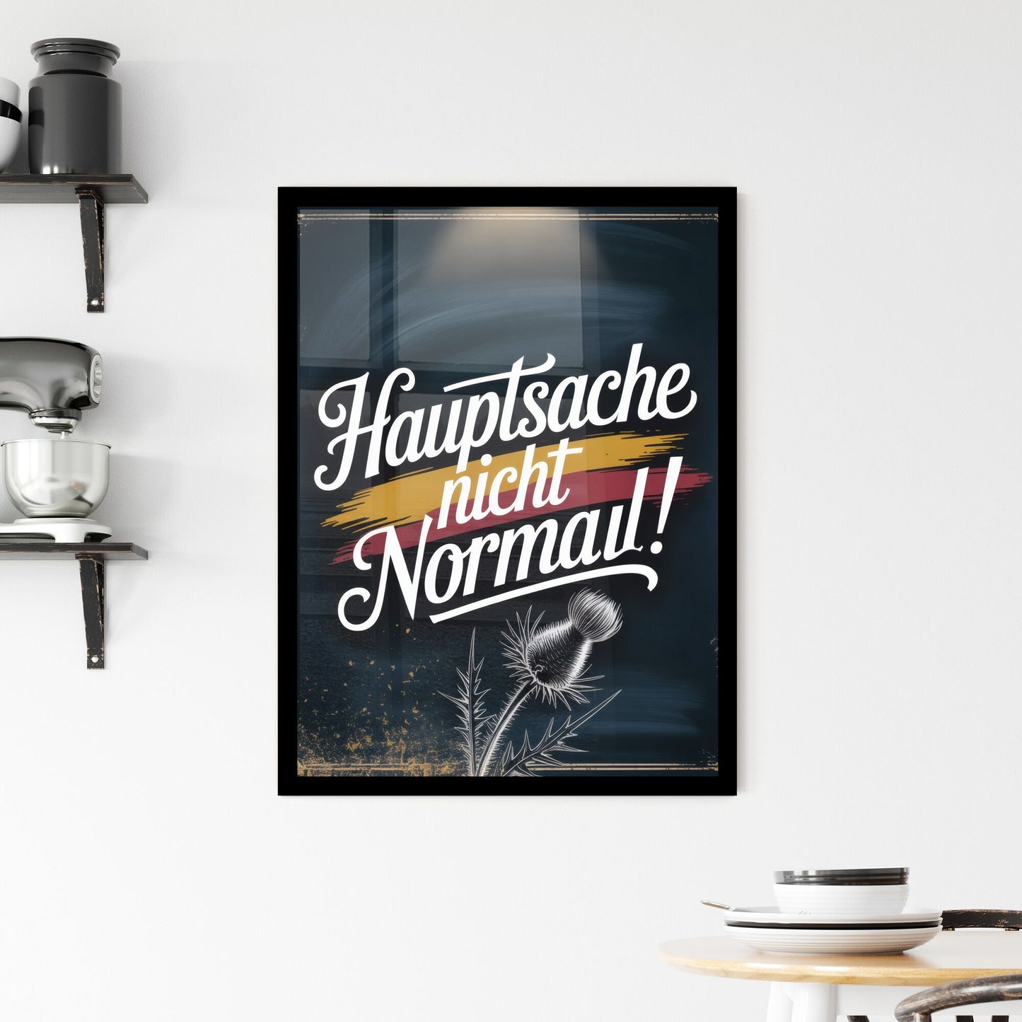 Bold Typography Artwork Emphasizing Uniqueness with a Flair of German Expressionism. Framed Print