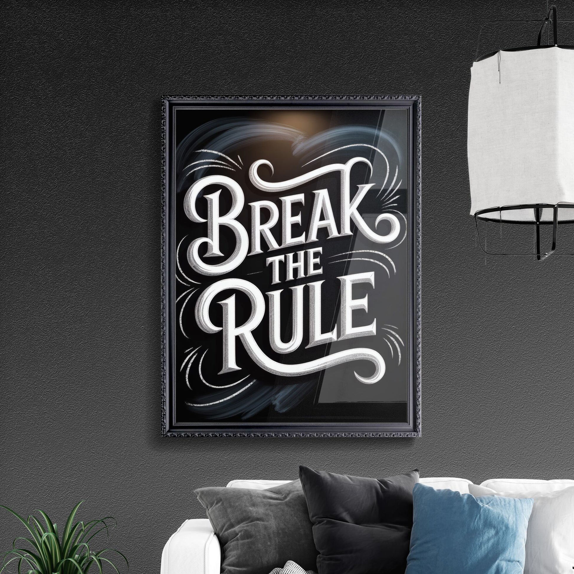 Bold Typography Artwork: Break the Rule - Creative Inspiration for Designers and Motivational Spaces.