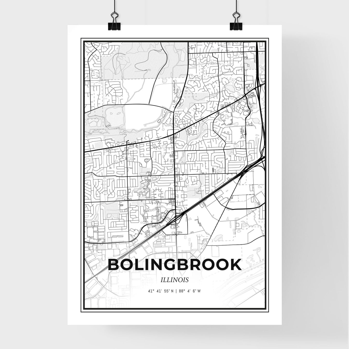 Bolingbrook Illinois - Premium City Map Poster