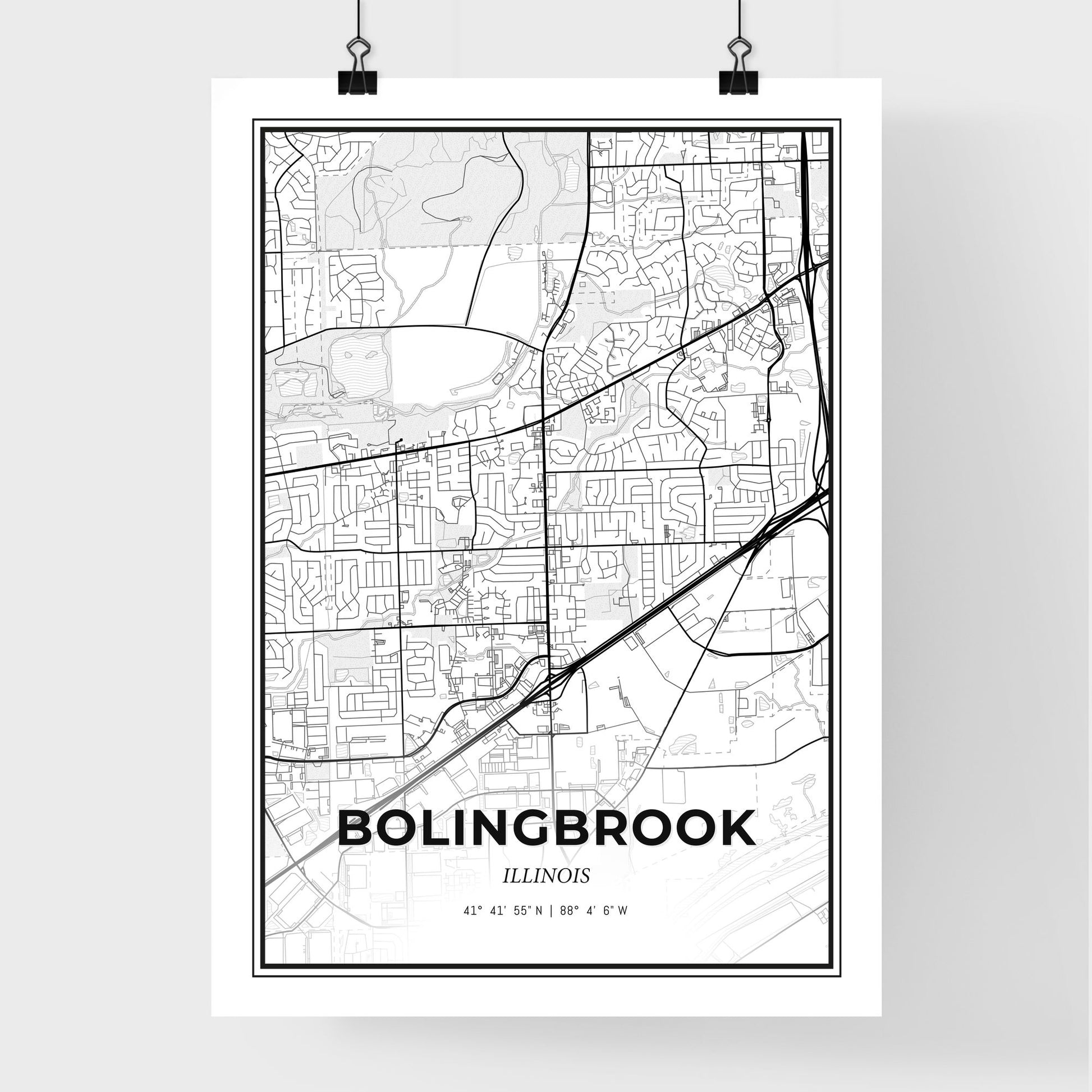 Bolingbrook Illinois - Premium City Map Poster