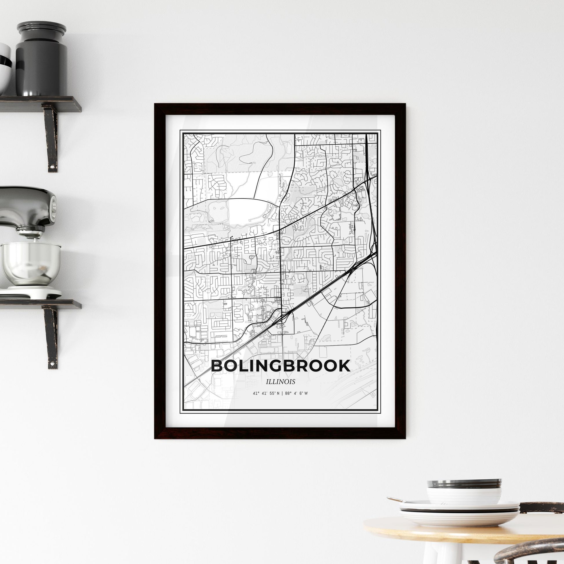 Bolingbrook Illinois - Minimal City Map