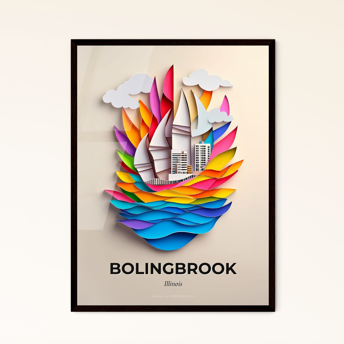 Vivid Bolingbrook, Illinois - a paper cut of a sailboat floating in a body of water