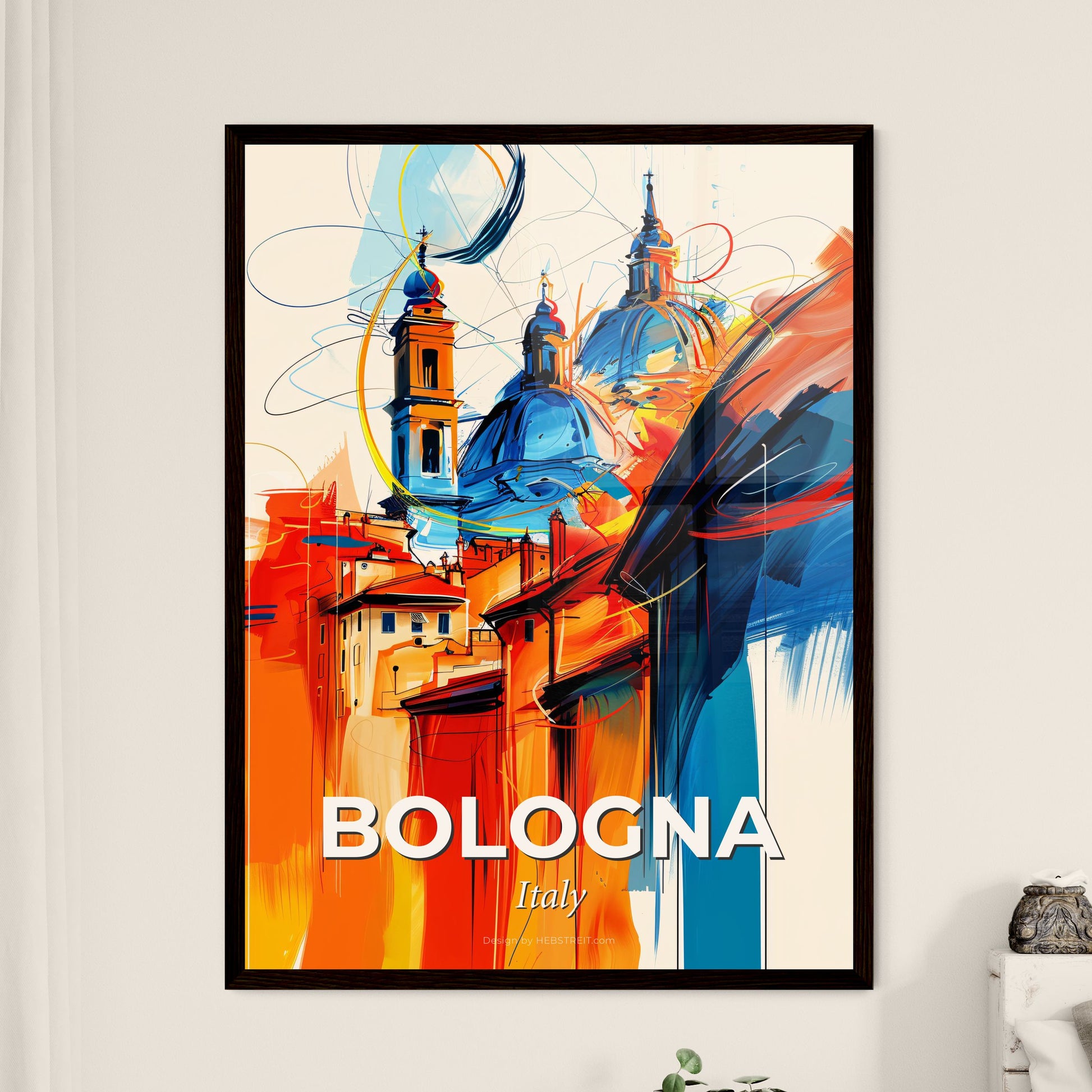 Vibrant Bologna , Italy - A Painting Of A City