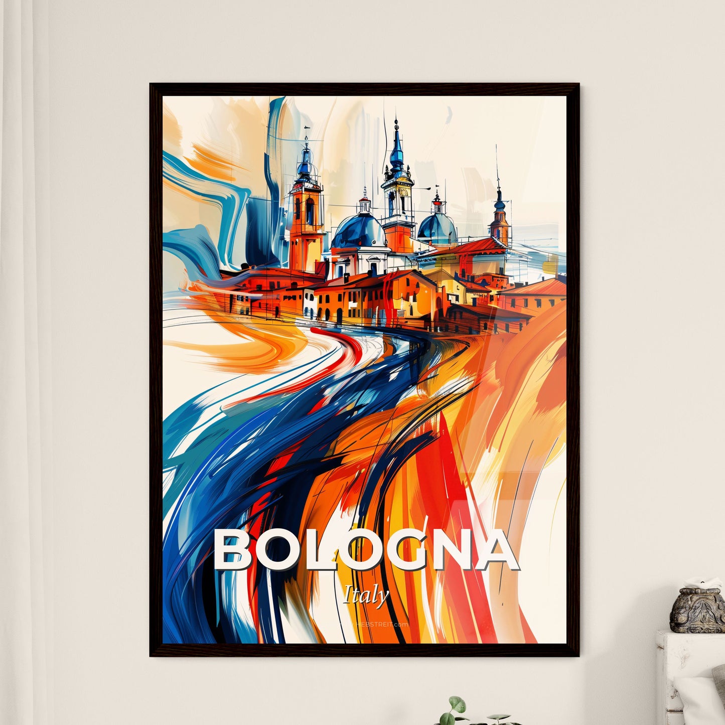 Vibrant Bologna , Italy - A Painting Of A City