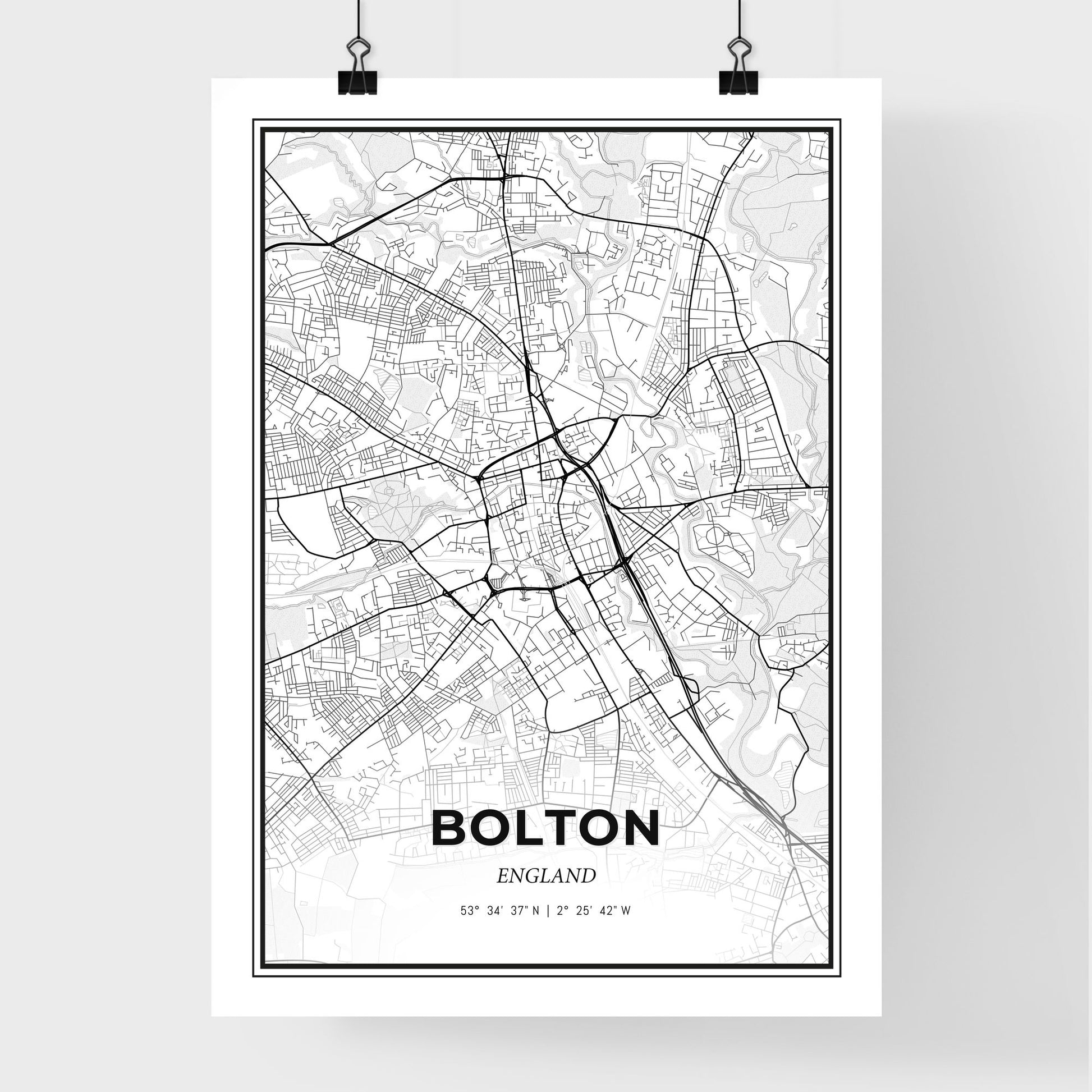 Bolton England - Premium City Map Poster