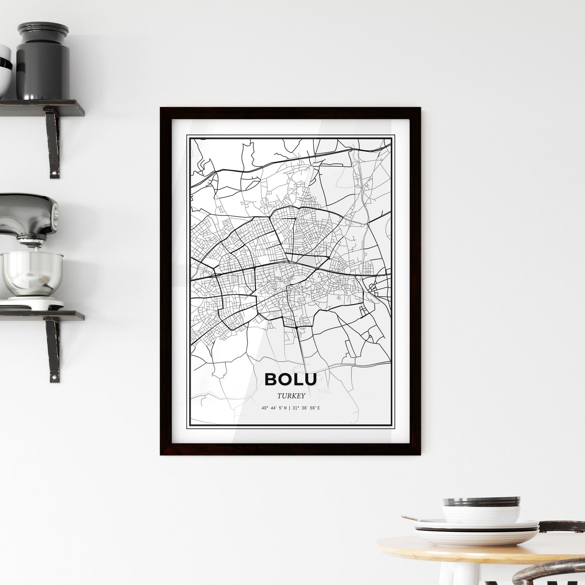 Bolu Turkey - Minimal City Map