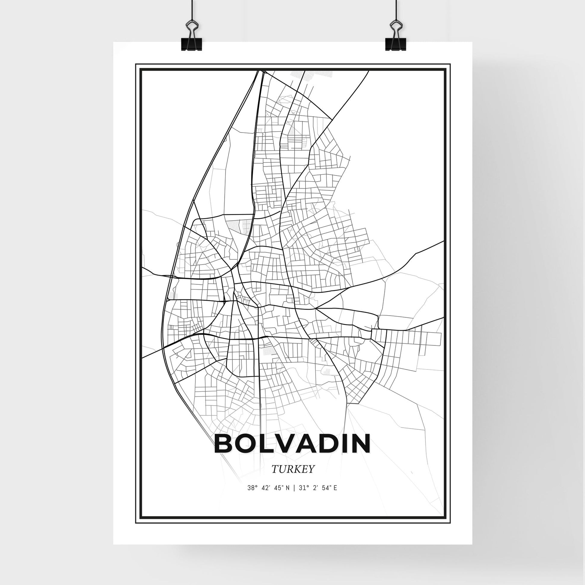 Bolvadin Turkey - Premium City Map Poster