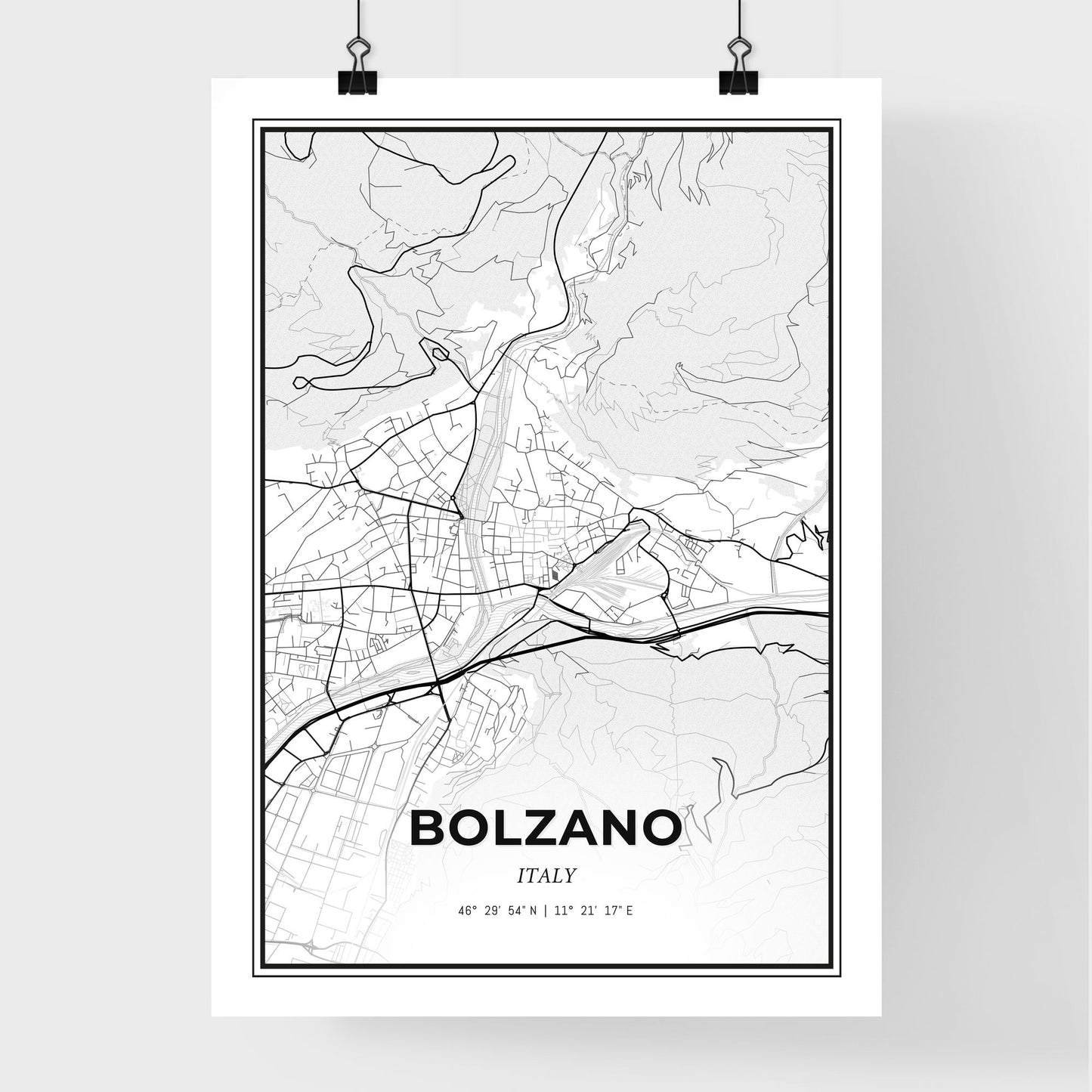 Bolzano Italy - Premium City Map Poster