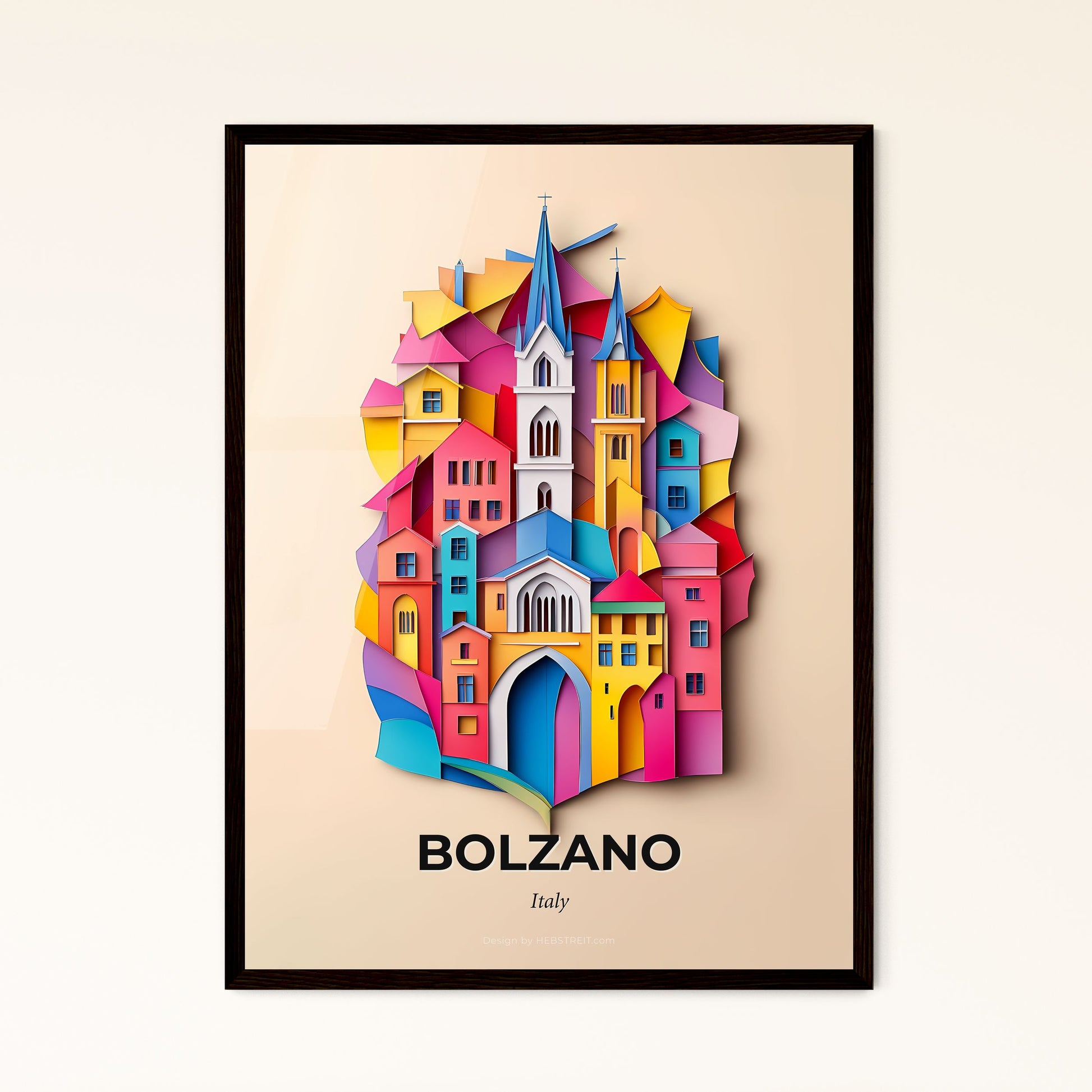 Vivid Bolzano, Italy - a colorful city with a clock on the wall