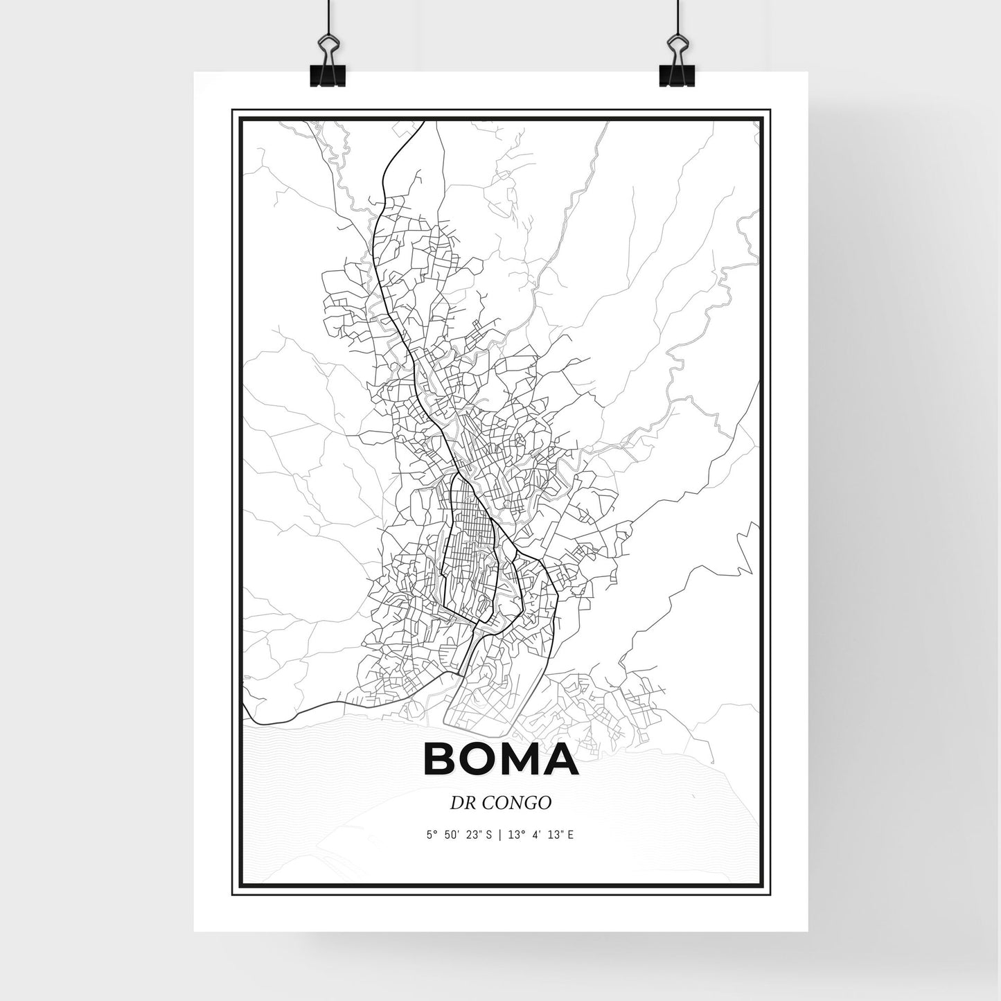 Boma DR Congo - Premium City Map Poster