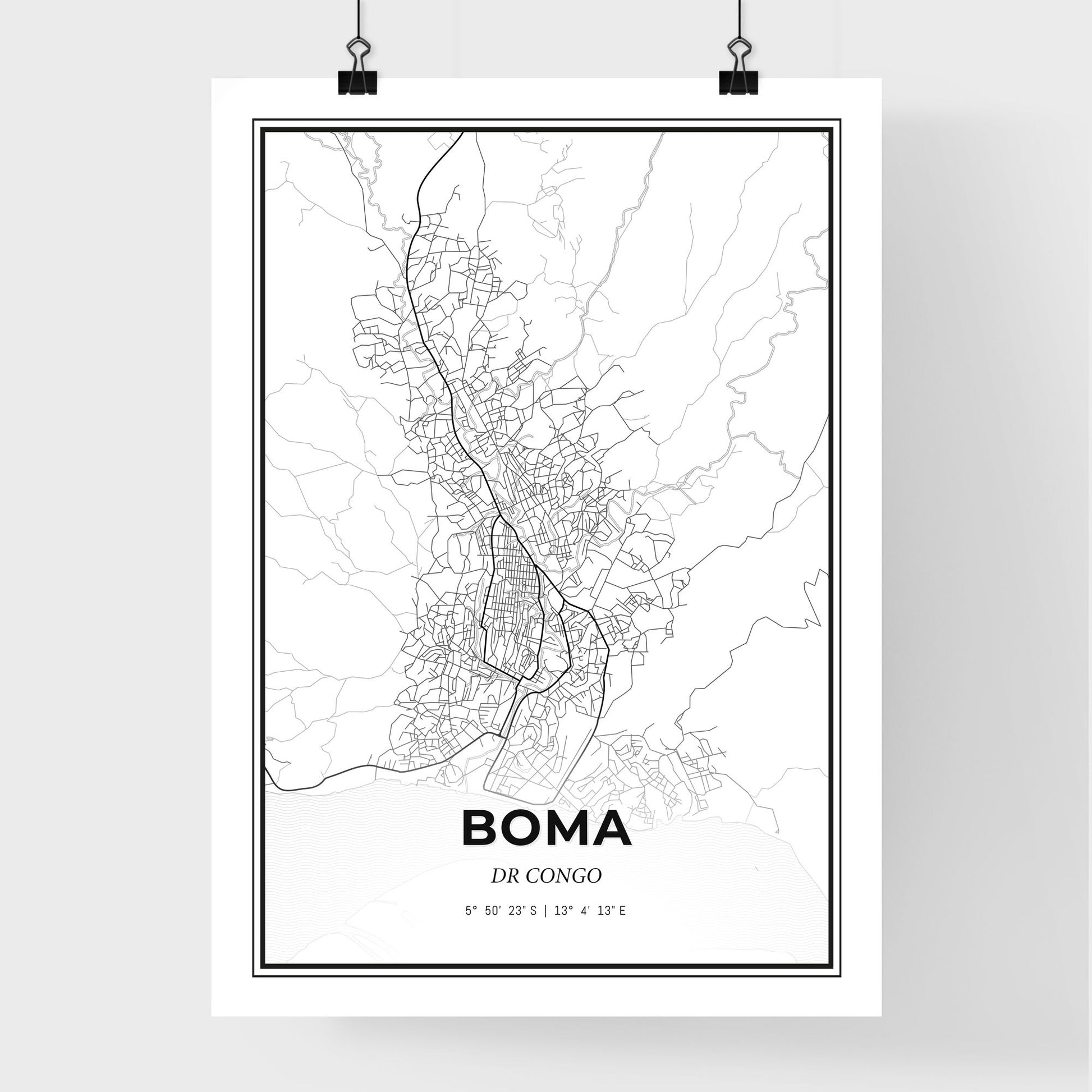 Boma DR Congo - Premium City Map Poster